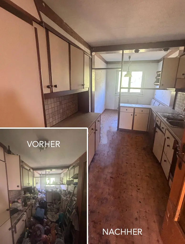 Messi-Wohnung Küche Vorher Nachher